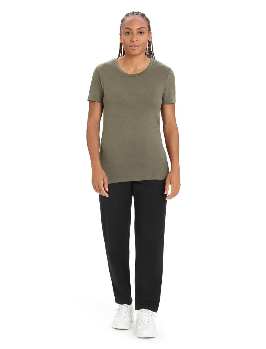 Women's Icebreaker Merino Tech Lite II Short Sleeve T Shirts Loden | CA 1369NWYB